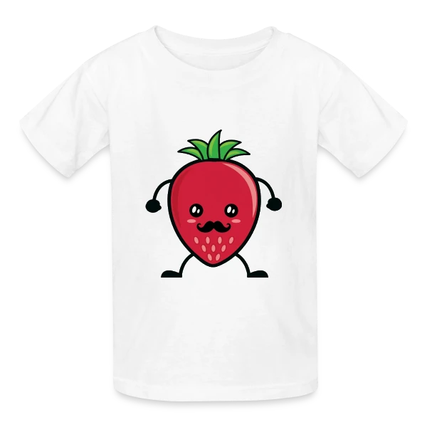 Fraise Kawaii Adorable et Tendance sur T-shirts Russell Enfant