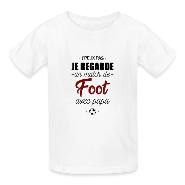 J'peux pas, j'ai match de foot avec Papa ! sur T-shirts Russell Enfant