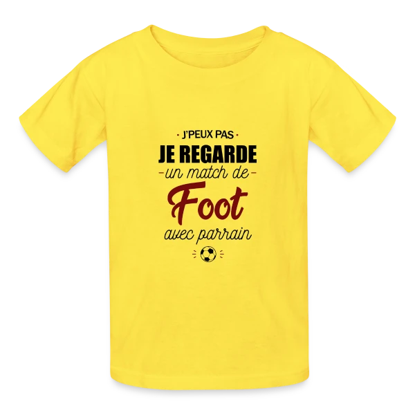J'peux pas, j'ai match de foot avec Parrain ! sur T-shirts Russell Enfant