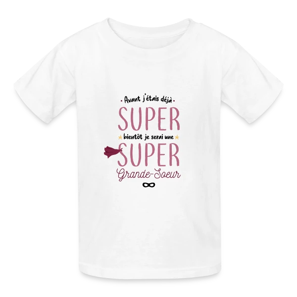 Bientôt Grande Sœur Super Héros sur T-shirts Russell Enfant