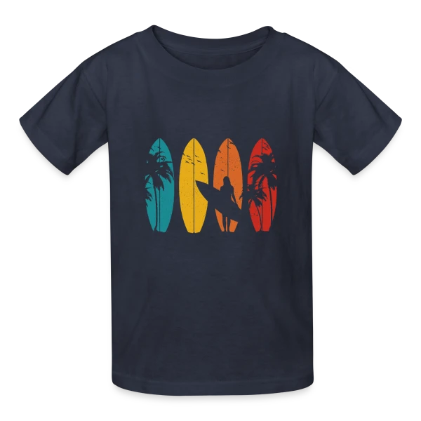 Surfeur Vintage | Cadeau Rétro sur T-shirts Russell Enfant