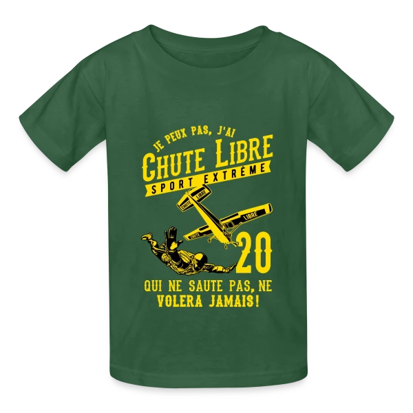 Chute Libre : Adrénaline et Sport Extrême sur T-shirts Russell Enfant