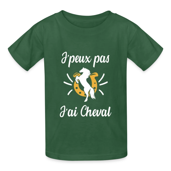J'peux Pas, J'ai Cheval ! - Humour Équestre sur T-shirts Russell Enfant