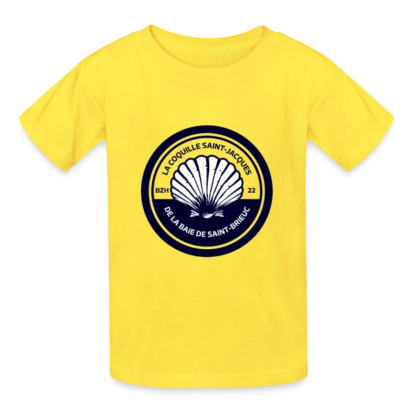 Coquille Saint-Jacques Baie de Saint-Brieuc sur T-shirts Russell Enfant