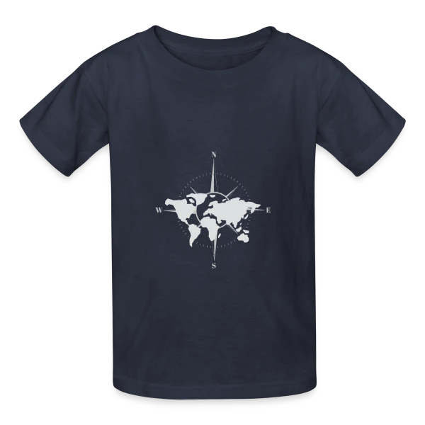 Carte du Monde Boussole sur T-shirts Russell Enfant