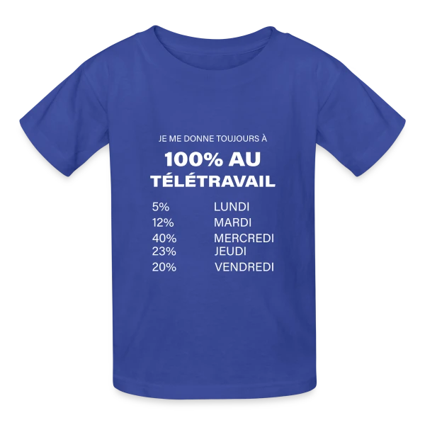 Télétravail J'Adore sur T-shirts Russell Enfant