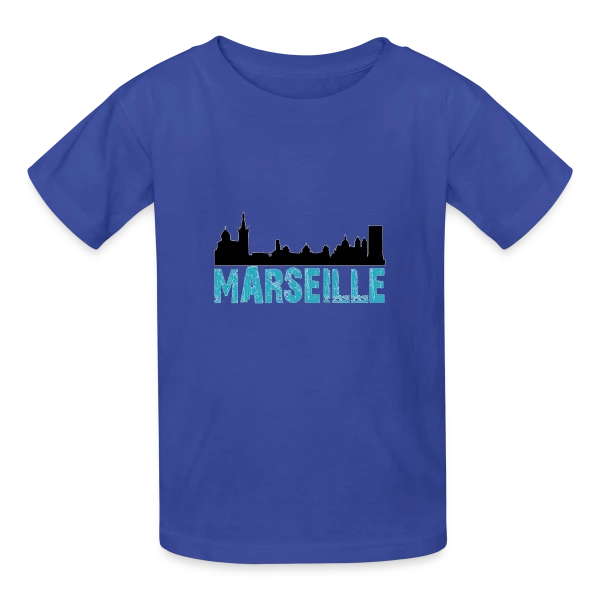 Skyline Marseille Urbaine sur T-shirts Russell Enfant