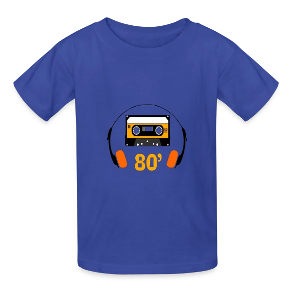 Cassette Années 80 sur T-shirts Russell Enfant