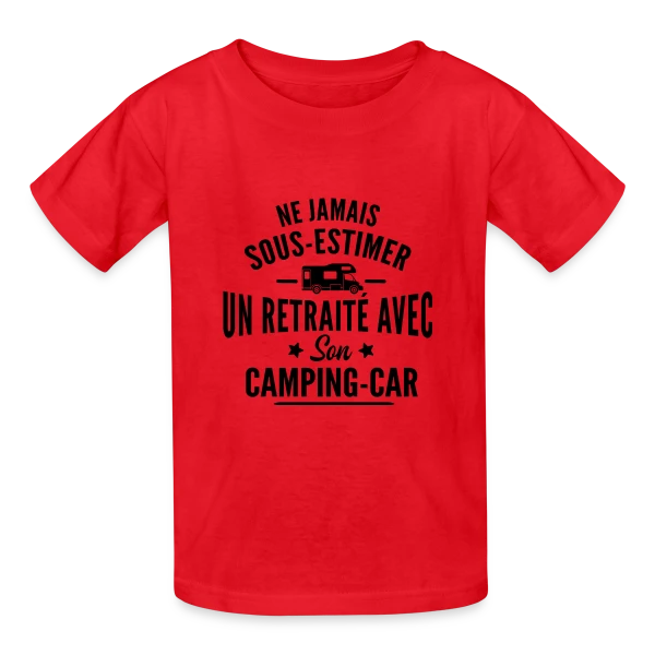 Ne Jamais Sous-Estimer un Retraité en Camping-Car sur T-shirts Russell Enfant