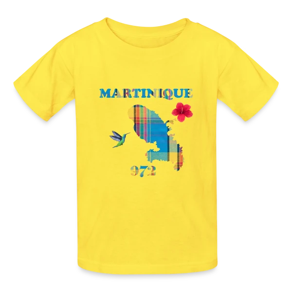 Martinique Madras 972 sur T-shirts Russell Enfant