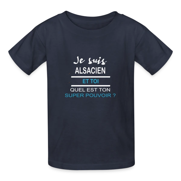 Mon Super Pouvoir Alsacien sur T-shirts Russell Enfant