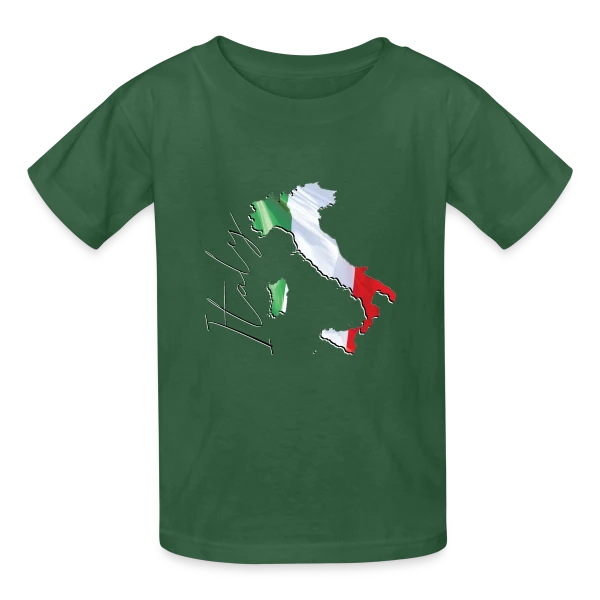 Italie Tricolore Élégante sur T-shirts Russell Enfant