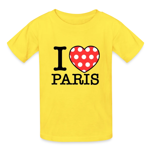 J'aime Paris Pois sur T-shirts Russell Enfant