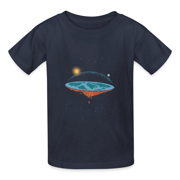 Terre Plate Univers sur T-shirts Russell Enfant