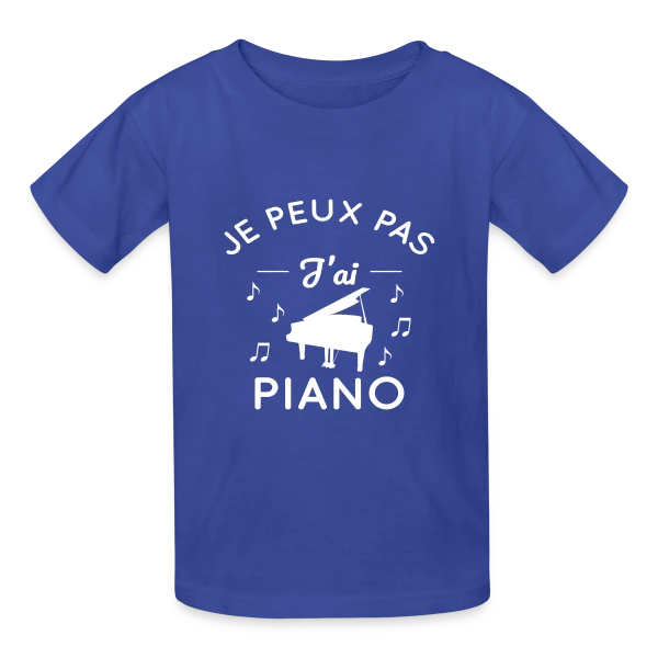 Je Peux Pas J'ai Piano : L'Excuse Parfaite du Pianiste sur T-shirts Russell Enfant