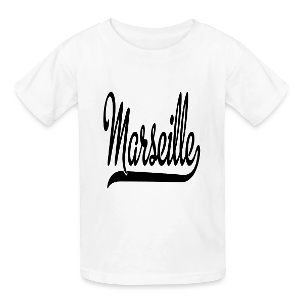 Marseille Calligraphie Élégante sur T-shirts Russell Enfant
