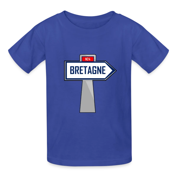 Bretagne : Direction Humoristique Bretonne sur T-shirts Russell Enfant