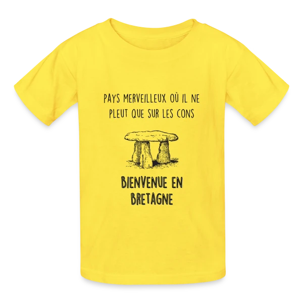 Bretagne Dolmen Humour sur T-shirts Russell Enfant