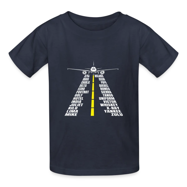 Avion Piste Atterrissage sur T-shirts Russell Enfant