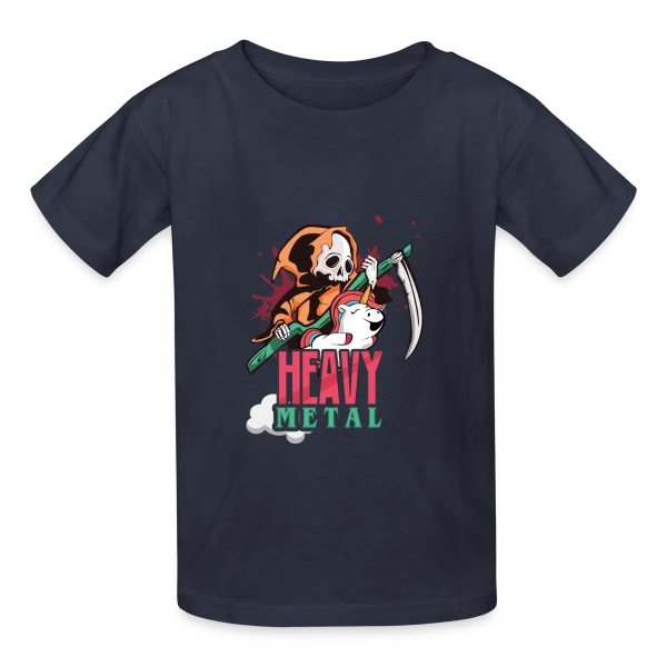 Squelette Guitariste Heavy Metal sur T-shirts Russell Enfant