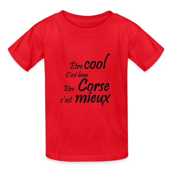 Humour 'Être Corse' sur T-shirts Russell Enfant