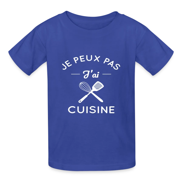 Humour : Je Peux Pas, J'ai Cuisine ! sur T-shirts Russell Enfant