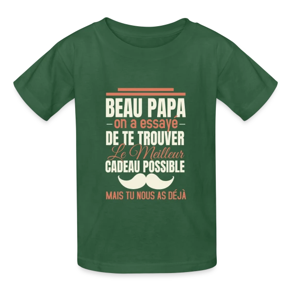 Beau Papa, le Meilleur Cadeau C'est Toi ! Humour sur T-shirts Russell Enfant