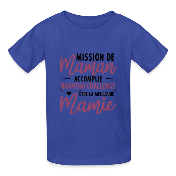 Mission Maman Accomplie : J'deviens Mamie ! Annonce Grossesse sur T-shirts Russell Enfant