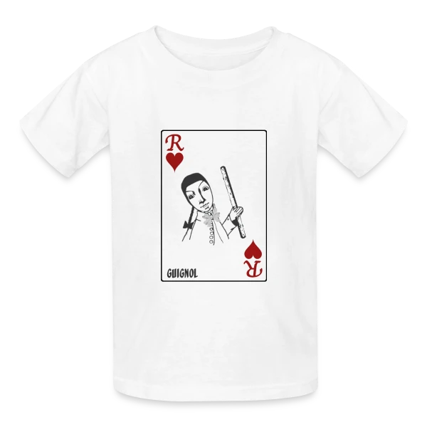 Guignol Roi de Cœur sur T-shirts Russell Enfant