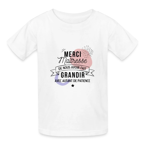 Maîtresse en Or : Merci pour tout ! sur T-shirts Russell Enfant