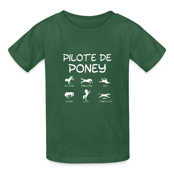 Pilote de Poney Stylisé sur T-shirts Russell Enfant