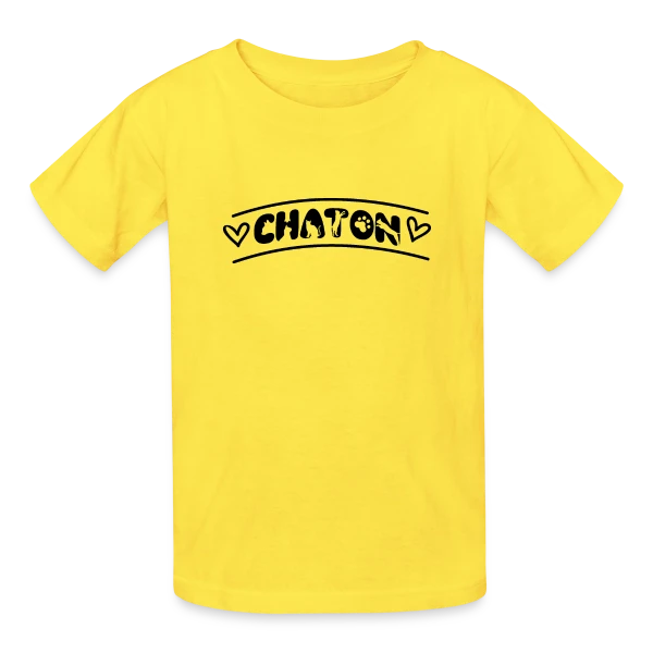 Typographie Chaton Amour sur T-shirts Russell Enfant