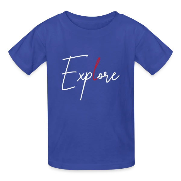 Exploration Élégante Rouge sur T-shirts Russell Enfant