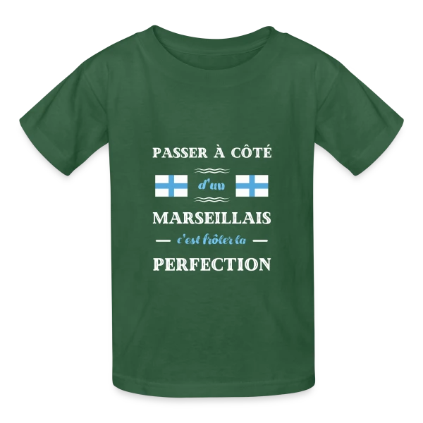 Humour Marseillais Perfection sur T-shirts Russell Enfant