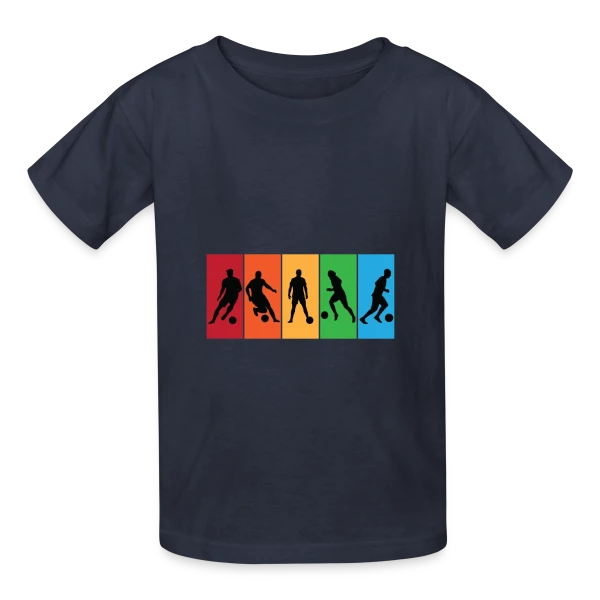 Passion Football : Joueurs et Compétitions sur T-shirts Russell Enfant