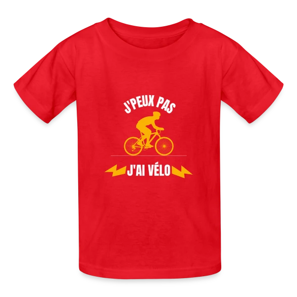 Je Peux Pas J'ai Vélo sur T-shirts Russell Enfant