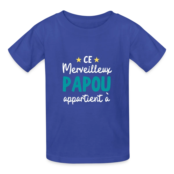 Mon Merveilleux Papou Appartient À (personnalisé) sur T-shirts Russell Enfant