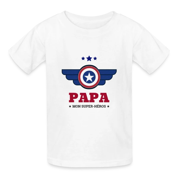 Super Papa Héros sur T-shirts Russell Enfant