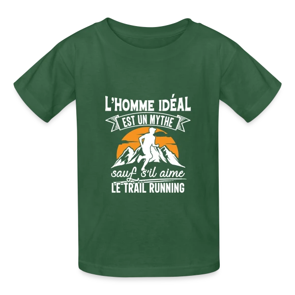 L'Homme Idéal Aime le Trail Running : Un Mythe Réel ! sur T-shirts Russell Enfant