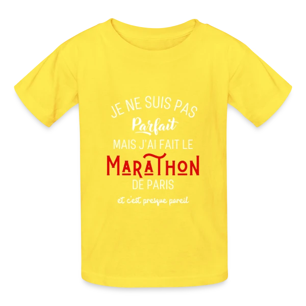 Marathon Paris Humour sur T-shirts Russell Enfant