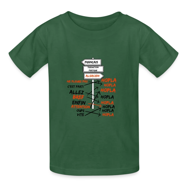 Traduction Alsacien Hopla sur T-shirts Russell Enfant