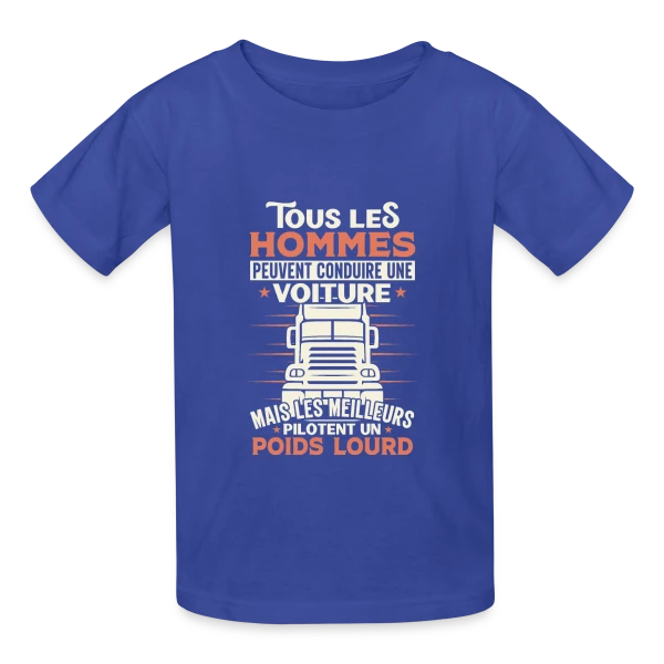 Chauffeur Routier Humour - Les Meilleurs Pilotent un Poids Lourd sur T-shirts Russell Enfant