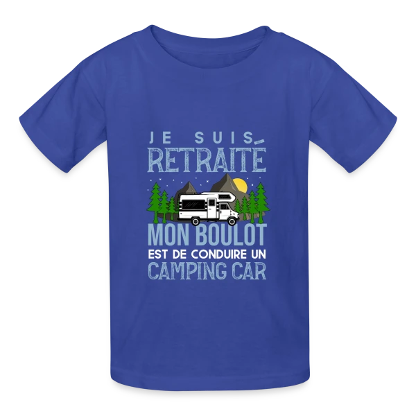Retraité Humour - Mon Boulot : Conduire un Camping-Car sur T-shirts Russell Enfant