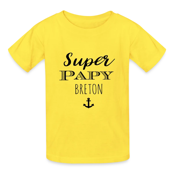 Super Papy Breton sur T-shirts Russell Enfant