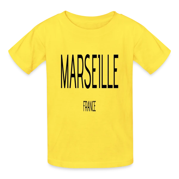 Marseille France Typographie sur T-shirts Russell Enfant