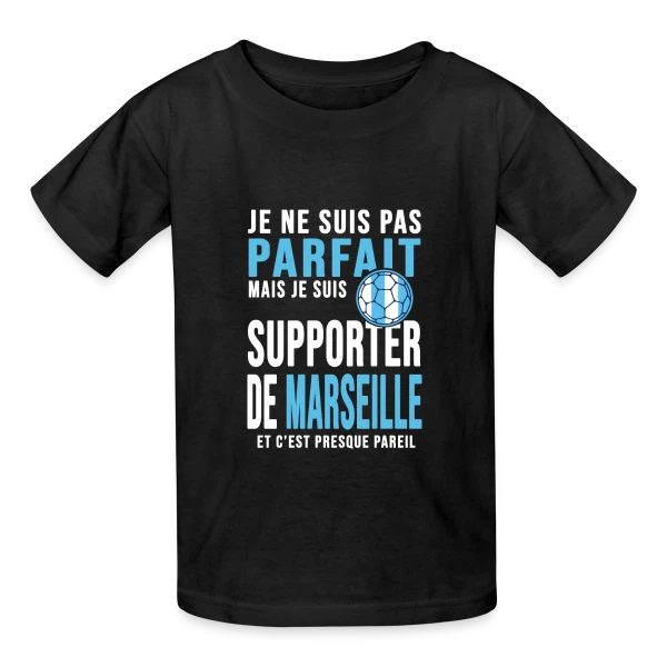 Supporter de l'OM : Humour Marseillais sur T-shirts Russell Enfant