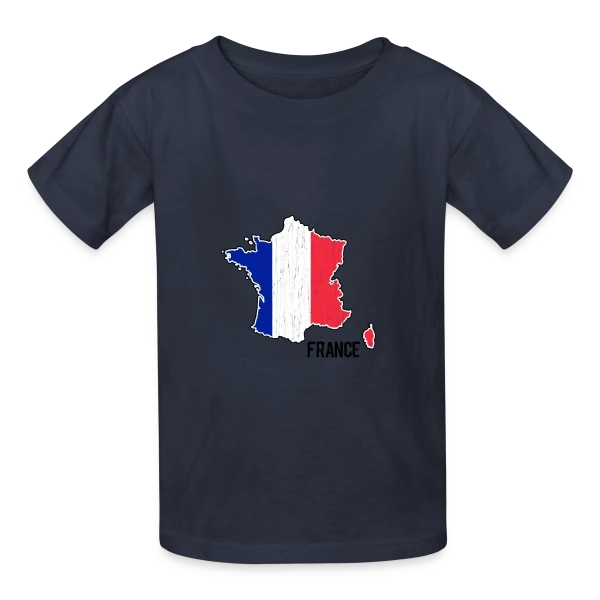 France Tricolore Stylisée sur T-shirts Russell Enfant