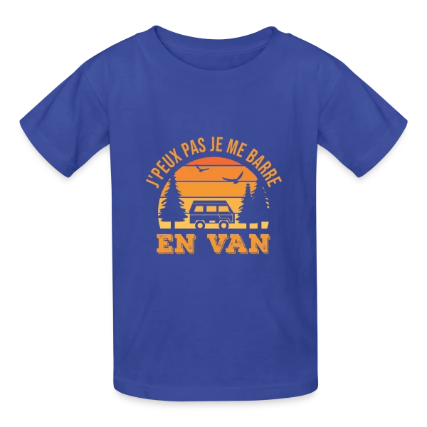 J'peux Pas, Je Me Barre en Van! Humour Voyage sur T-shirts Russell Enfant
