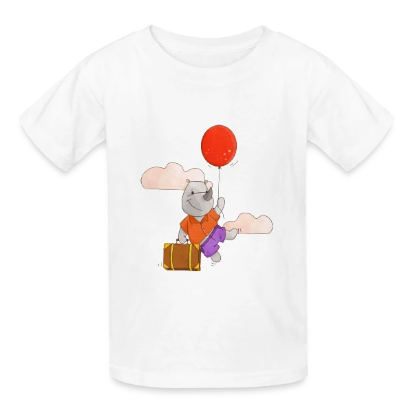 Rhinocéros Volant Ballon sur T-shirts Russell Enfant