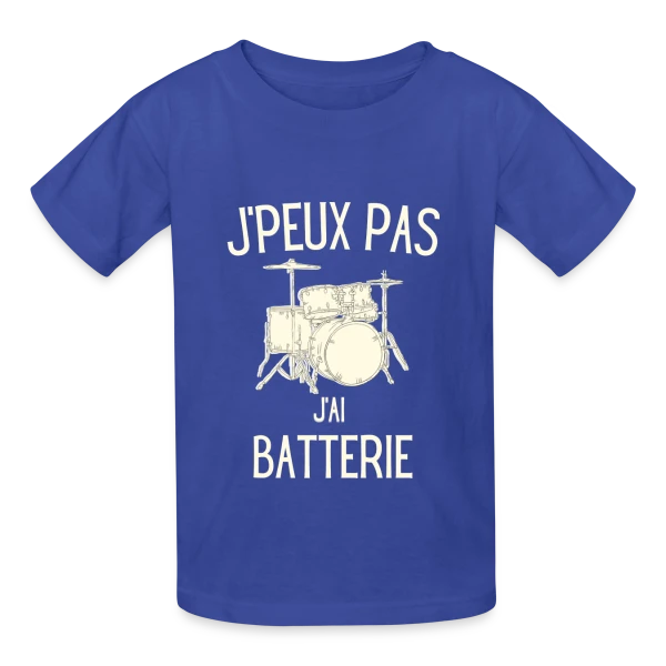 J'peux Pas J'ai Batterie sur T-shirts Russell Enfant